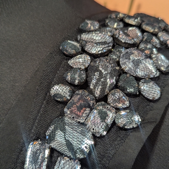 Charlotte Russe Vintage Y2K Grail Black Embellished One-Shoulder Tank Top Kesha - Picture 7 of 14